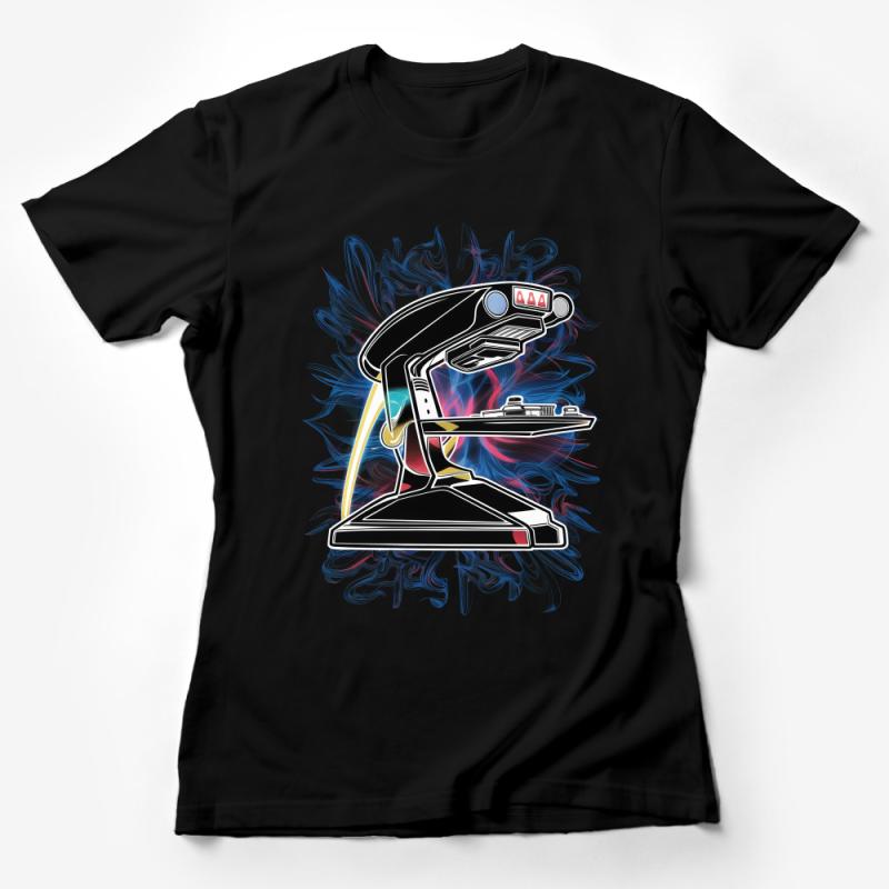 Retro Sci-Fi Spaceship T-Shirt, Vintage Style Graphic Tee, Unisex Casual Space Apparel, Unique Gift for Sci-Fi Fans, Soft Cotton Female T-Shirt