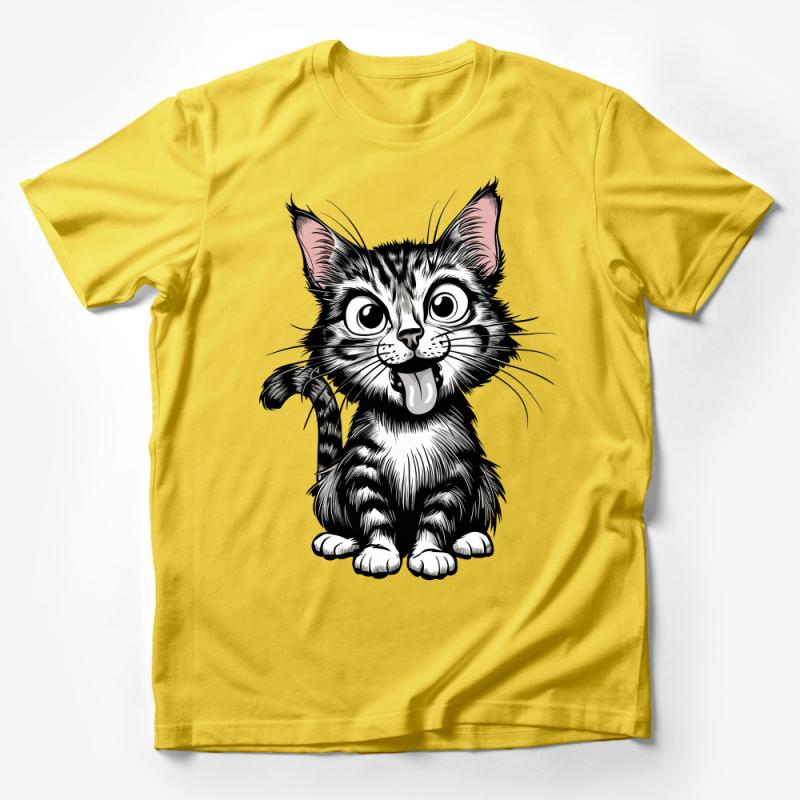 Cute Cat Graphic Tee, Funny Kitten T-Shirt, Whimsical Cat Lover Gift, Unisex Adult Clothing, Pet Illustration Shirt, Casual Wear Top Male T-Shirt