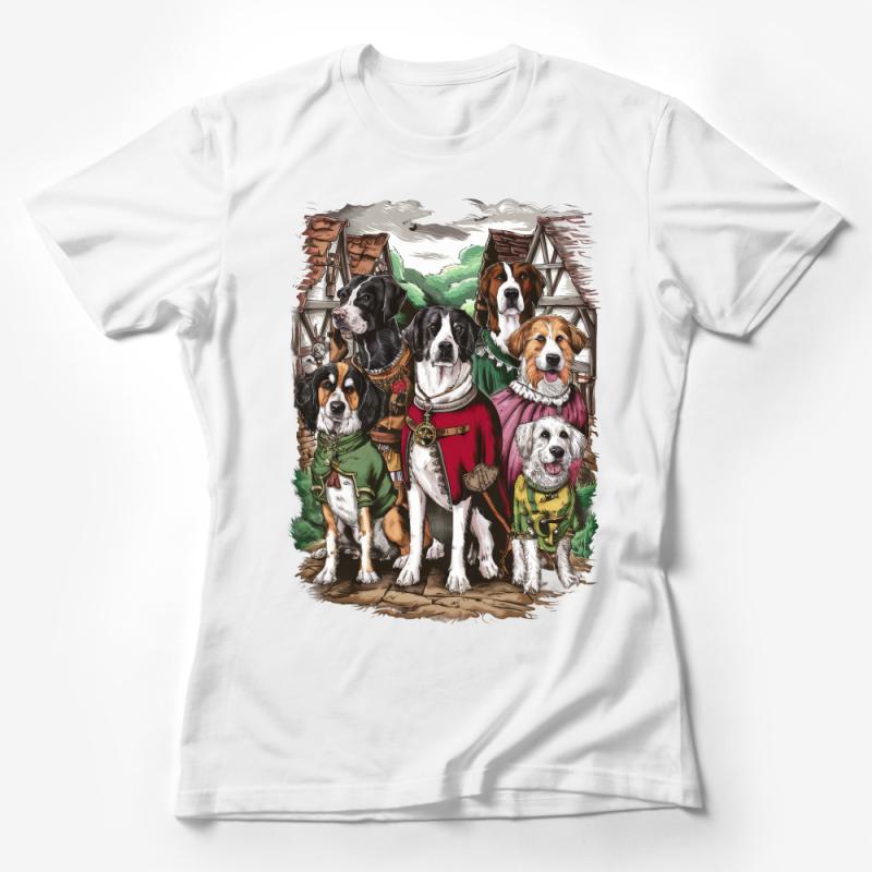 Dog Lover T-Shirt, Cute Canine Friends Illustration, Unisex Adult Graphic Tee, Pet Owner Gift Female T-Shirt