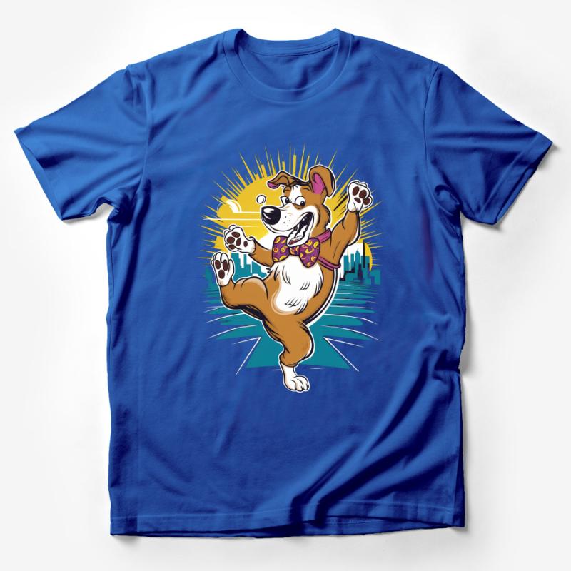 Cartoon Dog T-Shirt, Fun Canine Graphic Tee, Kids and Adults Casual Wear, Summer Fashion, Animal Lover Gift, Vibrant Colors Male T-Shirt