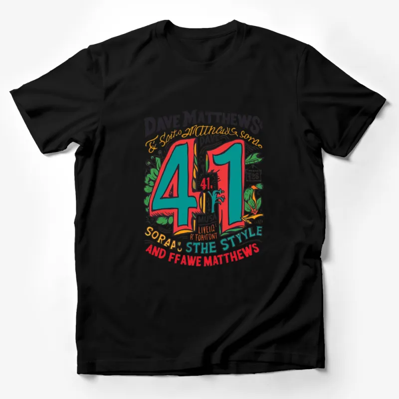 Dave Matthews Band Inspired 41 Graphic T-Shirt, Vintage Music Fan Tee, Concert Merchandise, Artistic Design Male T-Shirt