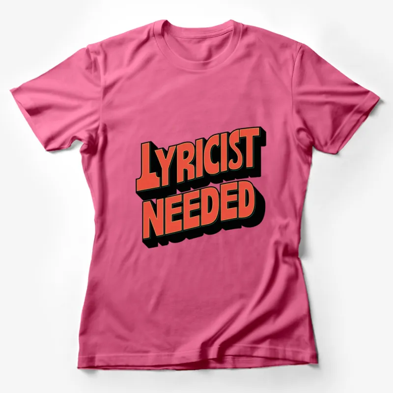 Lyricist Needed Bold Text Graphic T-Shirt, Music Producer Tee, Red and Black Shirt, Gift for Songwriters Female T-Shirt