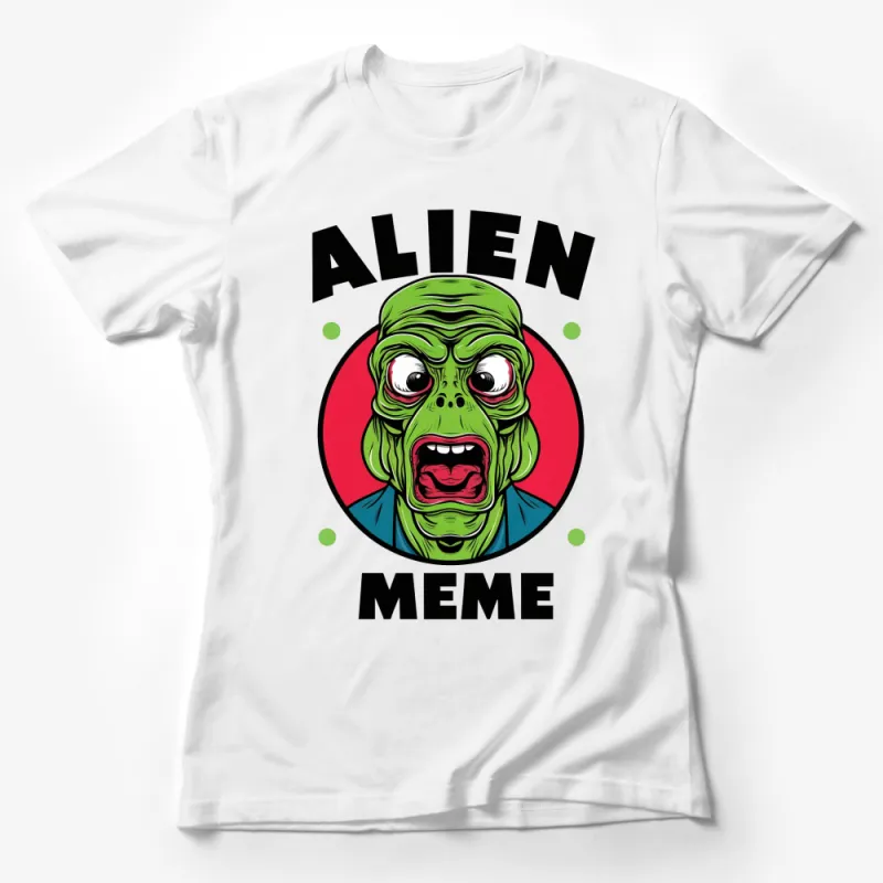 Alien Meme Graphic T-Shirt, Funny Extraterrestrial Face Tee, Unisex Pop Culture Top, Cool Sci-Fi Gift Female T-Shirt