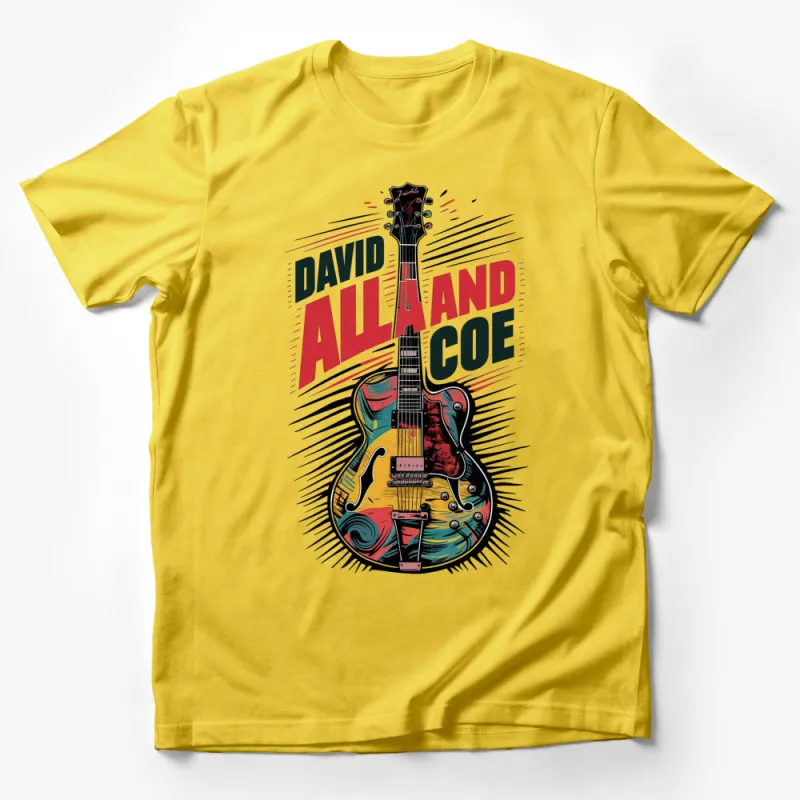 Vintage Guitar Graphic T-Shirt, Colorful Guitar Design, Music Lover Gift, Unisex Tee Male T-Shirt