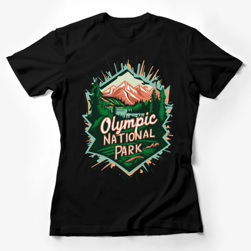 Olympic National Park Graphic Tee, Vintage Nature Scene, Outdoor Adventure T-Shirt, Unisex Female T-Shirt