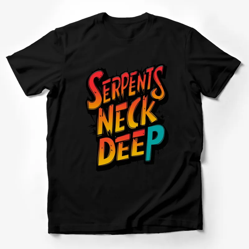 Serpents Neck Deep Graphic T-Shirt, Bold Colorful Streetwear Style Tee, Unisex Urban Fashion Top Male T-Shirt