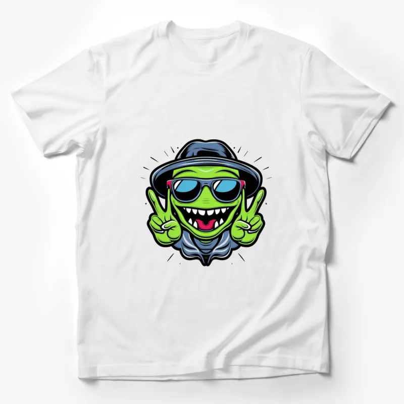 Funky Alien T-Shirt, Cool Extraterrestrial With Sunglasses and Hat, Unisex Graphic Tee, Hip Alien Apparel, Unique Gift Idea Male T-Shirt