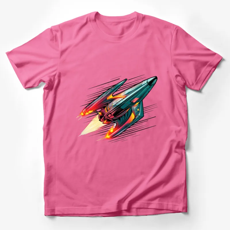 Retro Rocket T-Shirt, Space Adventure Graphic Tee, Sci-Fi Inspired Shirt for All Ages Male T-Shirt