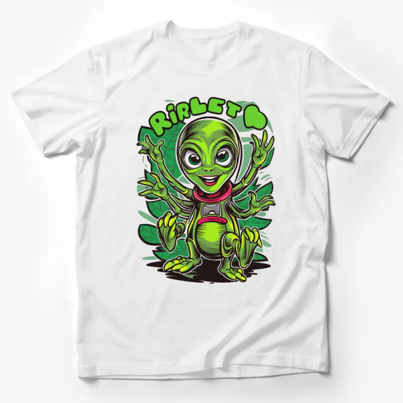 Colorful Alien Cartoon Graphic T-Shirt, Fun Extraterrestrial Character Tee, Unique Space Alien Design Shirt Male T-Shirt