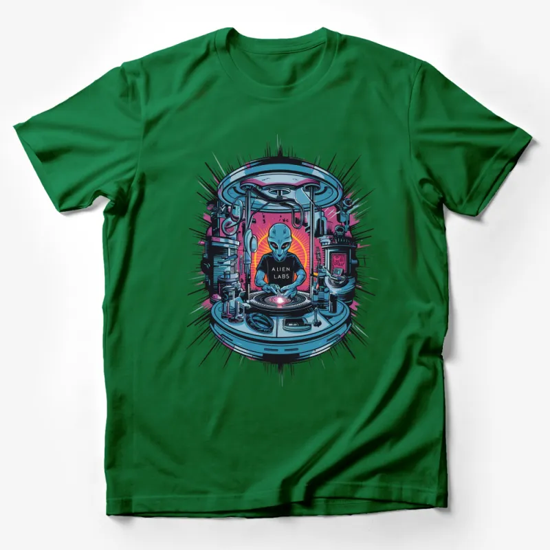 Alien DJ Graphic T-Shirt, Cool Space Music Lover Tee, Unisex Sci-Fi DJ Design, Unique Galactic Party Shirt Male T-Shirt