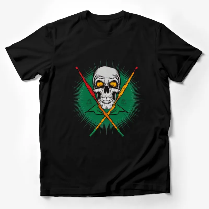 Skull and Crossed Golf Clubs T-Shirt, Bold Graphic Tee, Sports Fan, Unique Golf Gift, Halloween Apparel Male T-Shirt