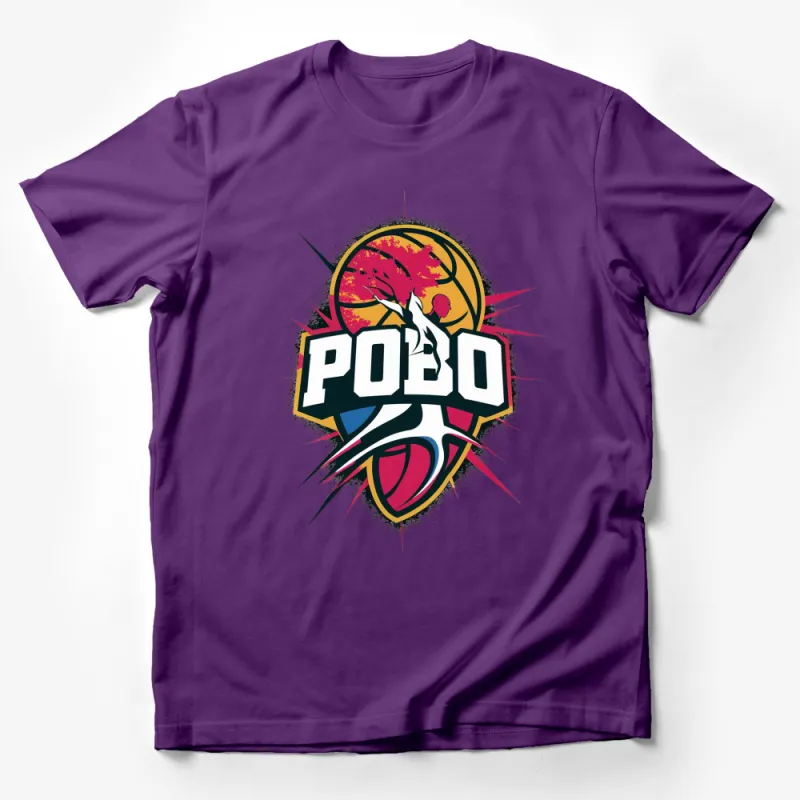 POBO Basketball Graphic T-Shirt, Vintage Sports Tee, Men Women Unisex Apparel Male T-Shirt