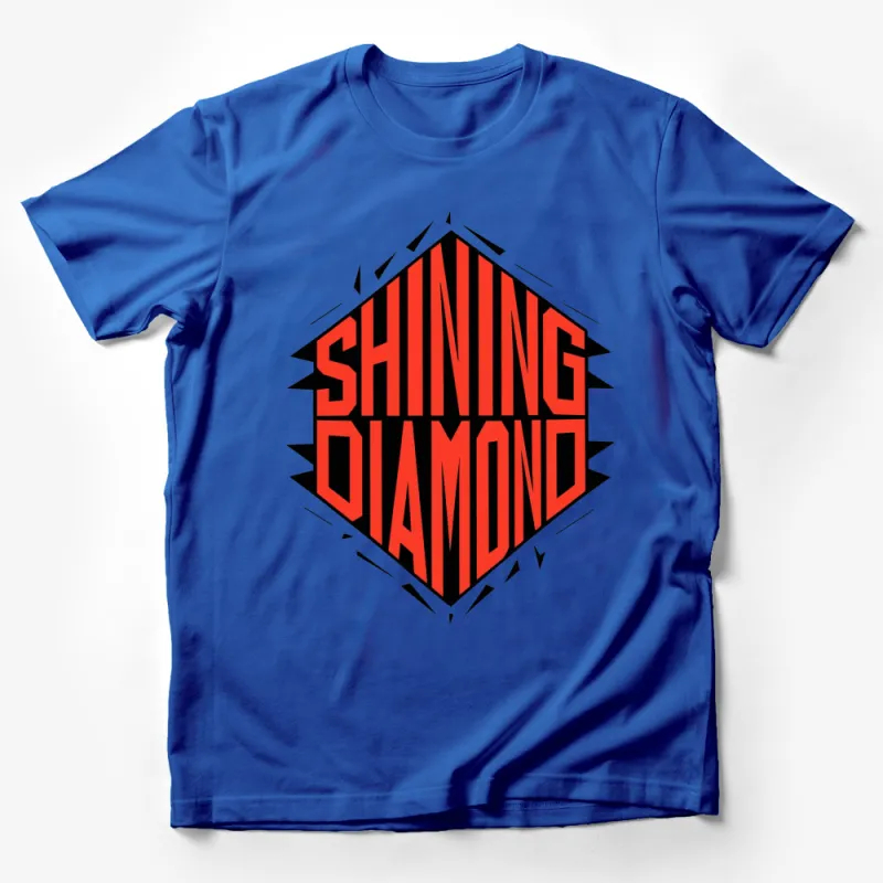 Bold Shining Diamond Graphic T-Shirt, Vibrant Red and Black Design, Unisex Male T-Shirt