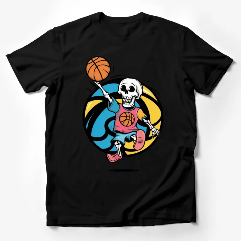 Skeleton Basketball Player Graphic T-Shirt, Cool Sports Tee, Unique Men's Women's Casual Shirt Design Male T-Shirt