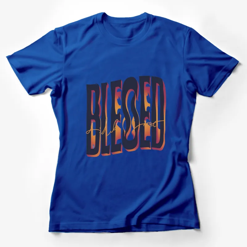 Blessed Graphic T-Shirt, Colorful Autumn Leaves Design, Inspirational Message Tee Female T-Shirt