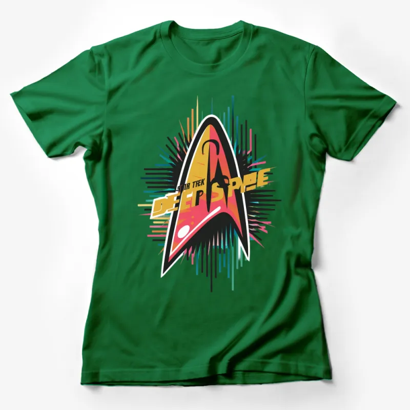 Star Trek Deep Space Nine Logo T-Shirt, Colorful Retro Sci-Fi Tee, Unisex Graphic Tee Female T-Shirt