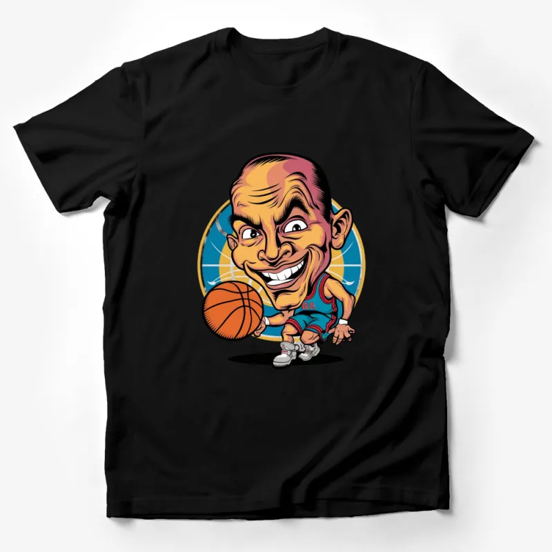 Cartoon Basketball Player Graphic T-Shirt, USA Team Sports Fan, Athletic Apparel, Men's and Women's Fashion Tee Male T-Shirt