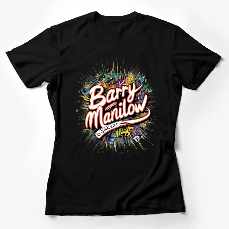 Barry Manilow Concert T-Shirt, Colorful Music Design, Vintage Style Graphic Tee, Unisex Fit Female T-Shirt