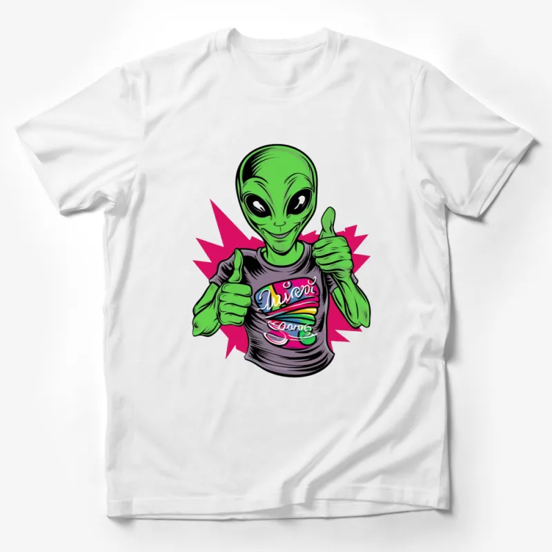 Cool Alien Graphic T-Shirt, Retro Style Alien Design, Unisex Tee, Disco Stomp Slogan Shirt Male T-Shirt