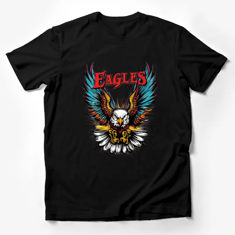 Eagles Graphic T-Shirt, Bold Colorful Eagle Wings Design, Unisex Casual Wear, Patriotic Bird Tee Male T-Shirt