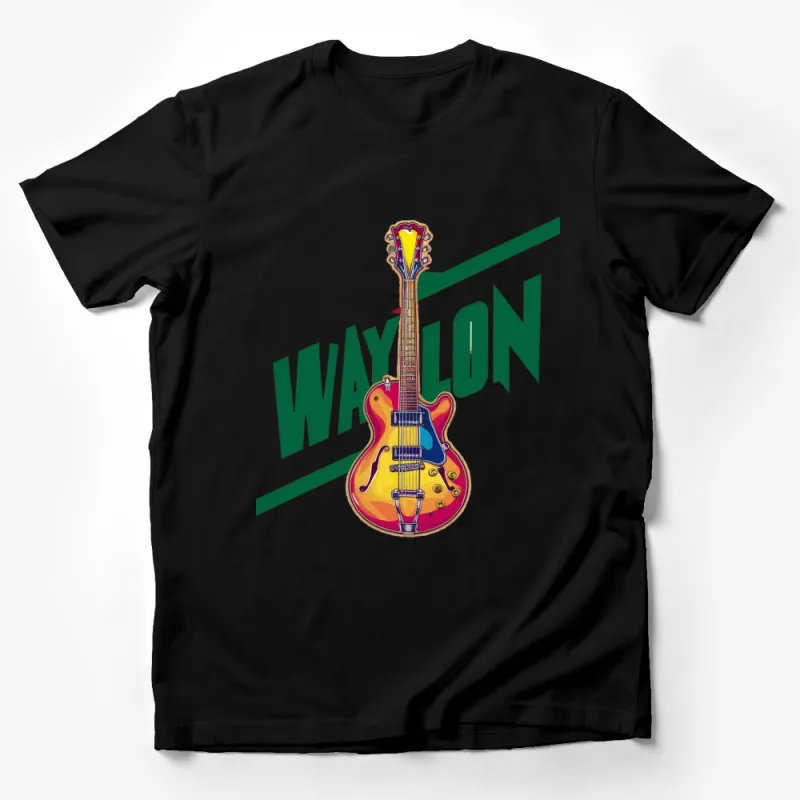 Waylon Inspired Guitar Graphic T-Shirt, Colorful Music Tee, Rock Band Fan Apparel, Unisex Male T-Shirt