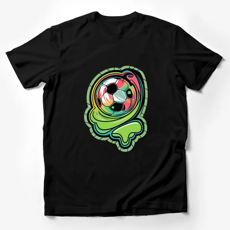 Colorful Soccer Ball Graphic T-Shirt, Vibrant Sports Tee, Unisex Football Shirt, Gift for Soccer Fans Male T-Shirt