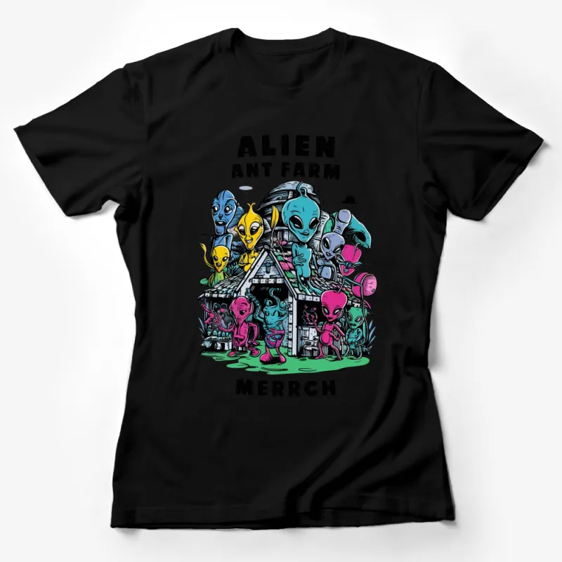 Alien Ant Farm Band T-Shirt, Colorful Extraterrestrial Graphic Tee, Unisex Sci-Fi Merchandise Female T-Shirt