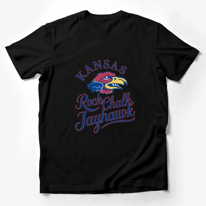 Vintage Kansas Rock Chalk Jayhawk T-Shirt, Retro College Sports Fan Tee, Unisex Graphic Top Male T-Shirt