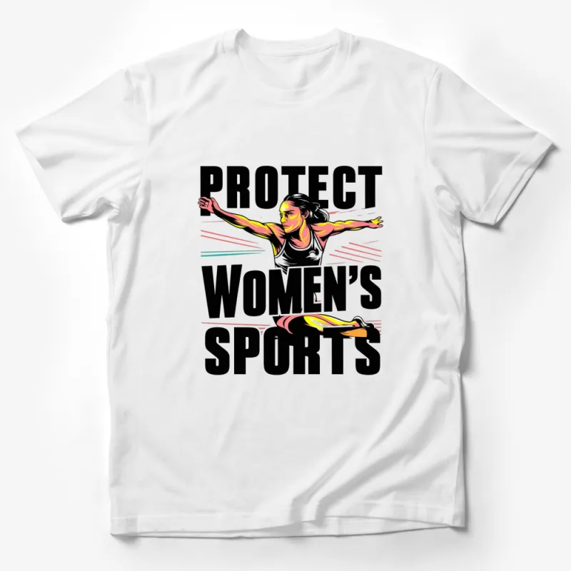 Protect Women's Sports Feminist Athletic T-Shirt, Equality Activism Apparel, Inspiring Athlete Graphic Tee, Gift for Sports Lovers Male T-Shirt