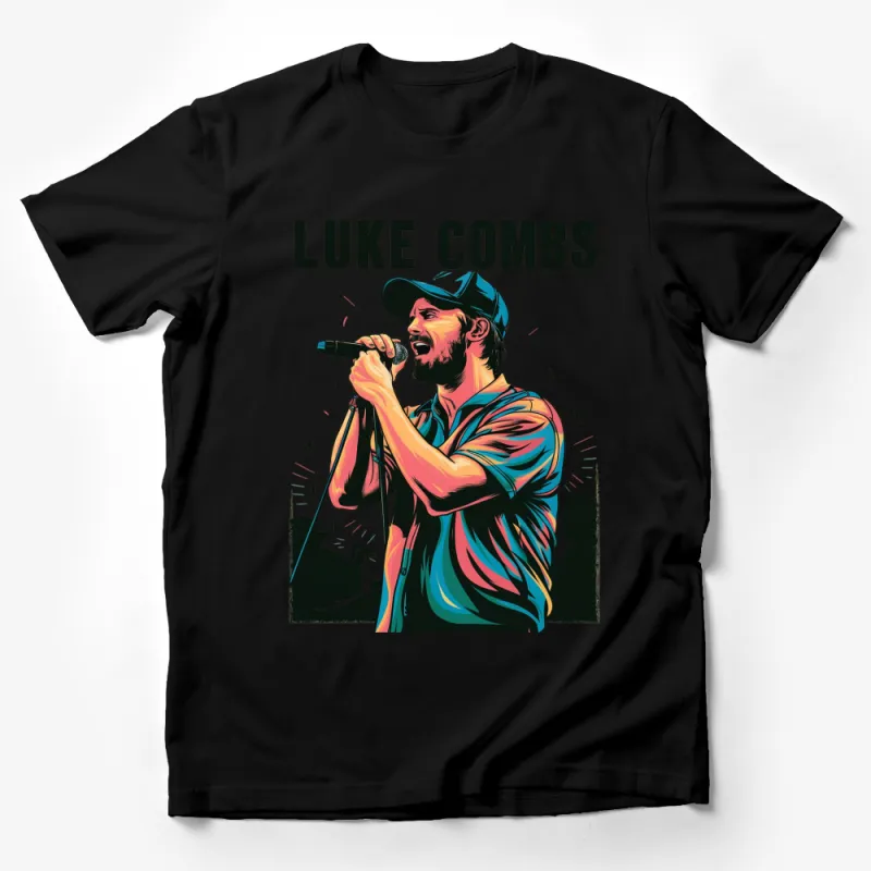 Luke Combs Graphic T-Shirt, Men's Country Music Singer Tee, Colorful Concert Artwork Shirt Male T-Shirt