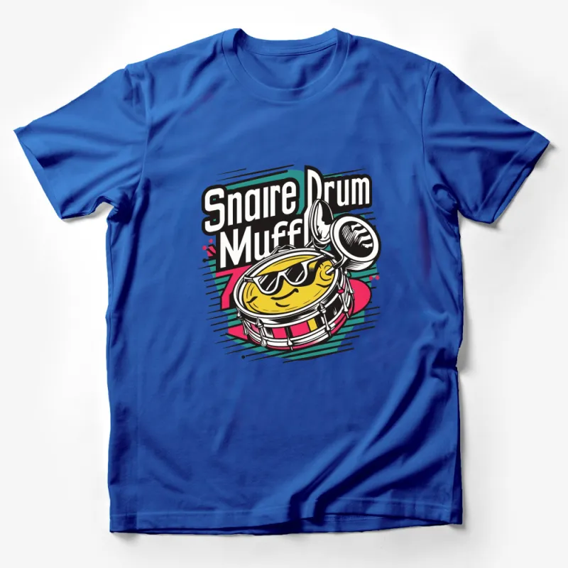 Snare Drum Muff Cool Cartoon Graphic T-Shirt, Musician Gift, Drummer Tee, Unisex Male T-Shirt