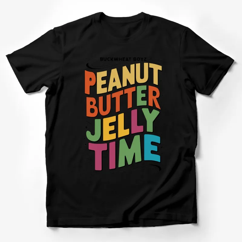 Peanut Butter Jelly Time T-Shirt, Colorful Retro Graphic Tee, Unisex Fun Casual Wear Male T-Shirt