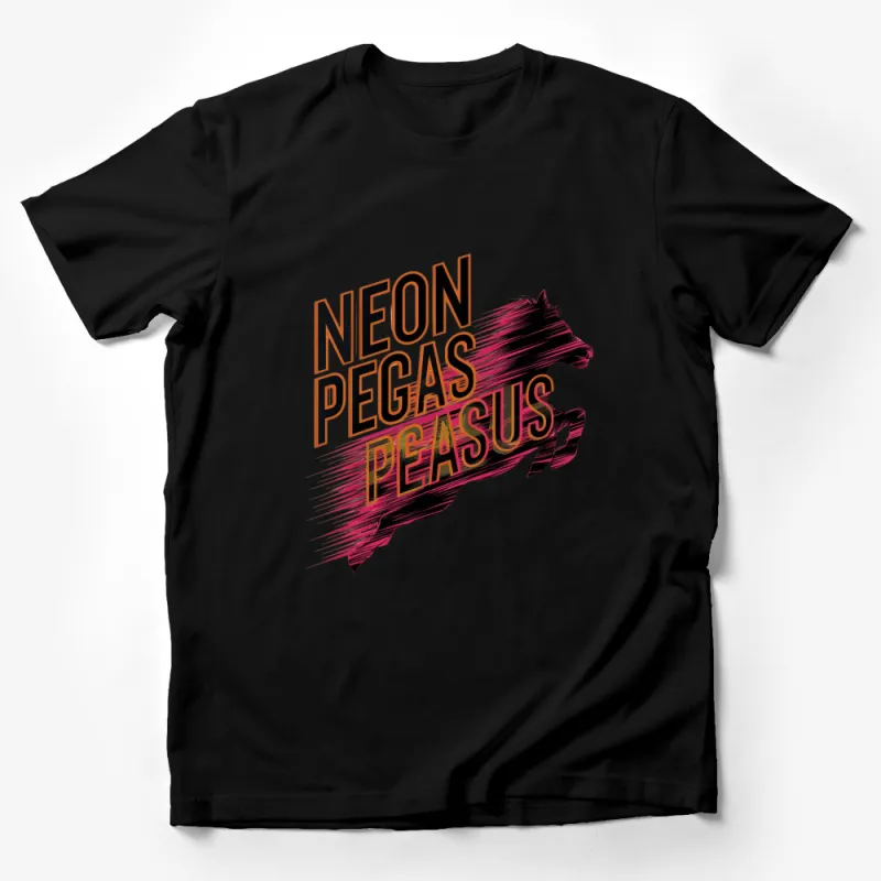 Neon Pegasus T-Shirt, Vibrant Horse Graphic Tee, Unisex Fashion, Bold Colors Male T-Shirt