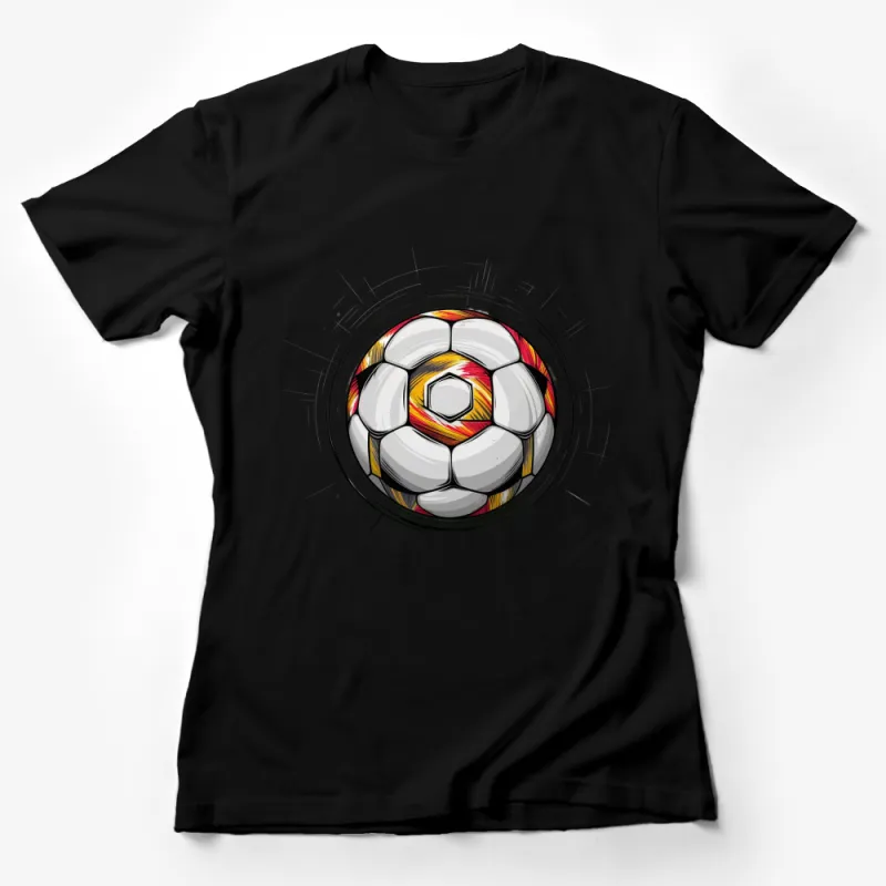 Soccer Ball T-Shirt, Sports Graphic Tee, Football Fan Gift, Unisex Clothing Female T-Shirt