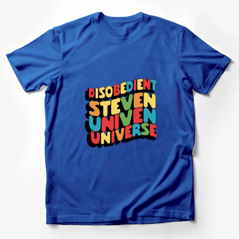 Disobedient Steven Universe Inspired Colorful Text Graphic T-Shirt, Unisex Cartoon Tee, Gift for Fans Male T-Shirt