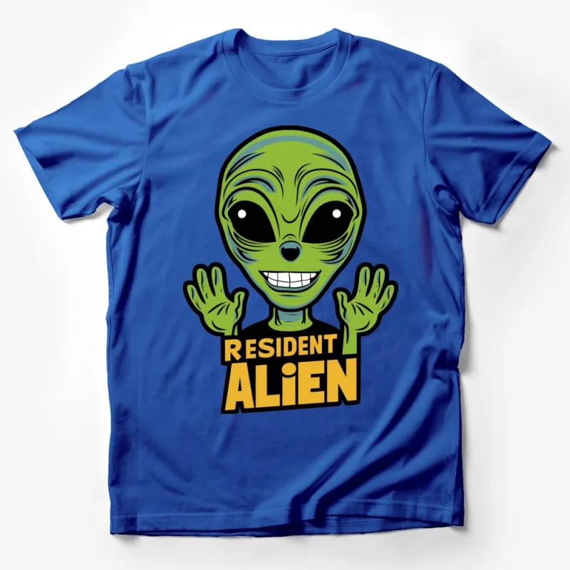 Resident Alien Graphic T-Shirt, Green Alien Face, Fun Sci-Fi Tee, Unisex Adult Clothing Male T-Shirt