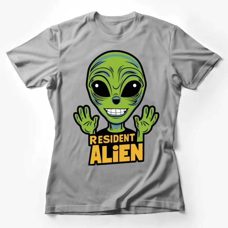 Resident Alien Graphic T-Shirt, Green Alien Face, Fun Sci-Fi Tee, Unisex Adult Clothing Female T-Shirt