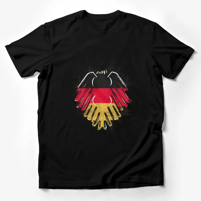 German Eagle T-Shirt, Patriotic Germany Colors Tee, Bold Eagle Graphic Top Male T-Shirt