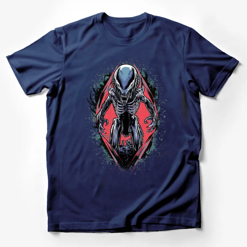 Alien Monster Graphic T-Shirt, Sci-Fi Horror Cool Tee, Unique Extraterrestrial Design Shirt Male T-Shirt