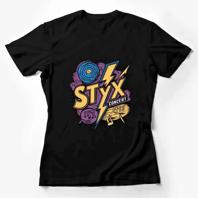 Styx Concert T-Shirt, Vintage Band Tee, Retro Music Graphic, Classic Rock Shirt, 80s Throwback Concert Merchandise Female T-Shirt