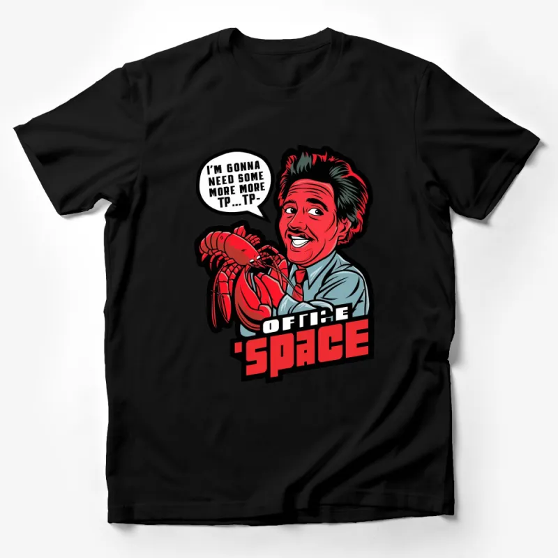 Funny Office Space Movie T-Shirt, Red Lobster Graphic, Parody Pop Culture Tee Male T-Shirt