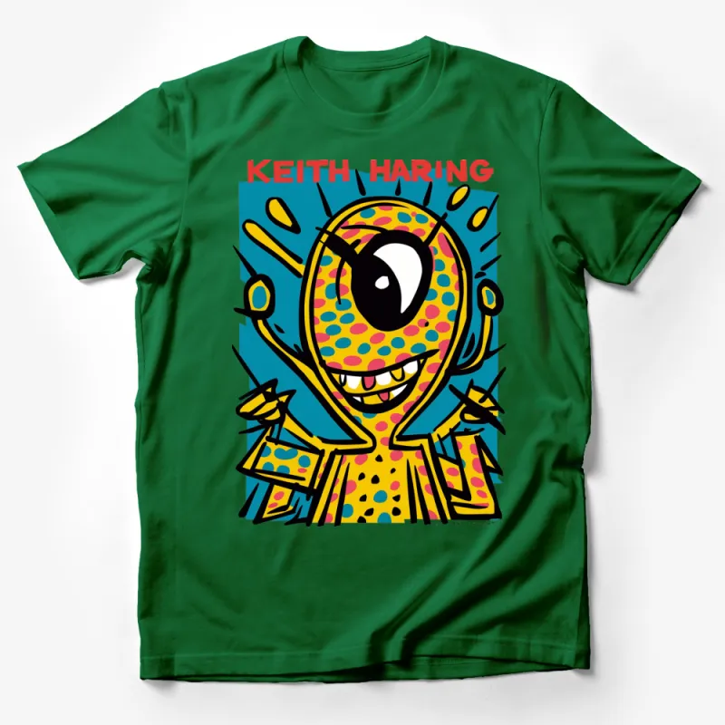 Keith Haring Inspired Pop Art Colorful Graphic T-Shirt, Vibrant Street Art Style Clothing, Unisex Tee Male T-Shirt