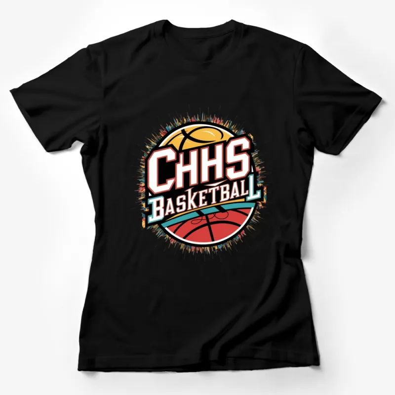 CHHS Basketball Team Graphic T-Shirt, Colorful School Spirit Shirt, Sports Fan Apparel Female T-Shirt