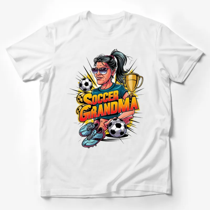 Soccer Grandma T-Shirt, Cool Sports Grandma Graphic Tee, Family Support Football Shirt, Gift for Grandma Male T-Shirt