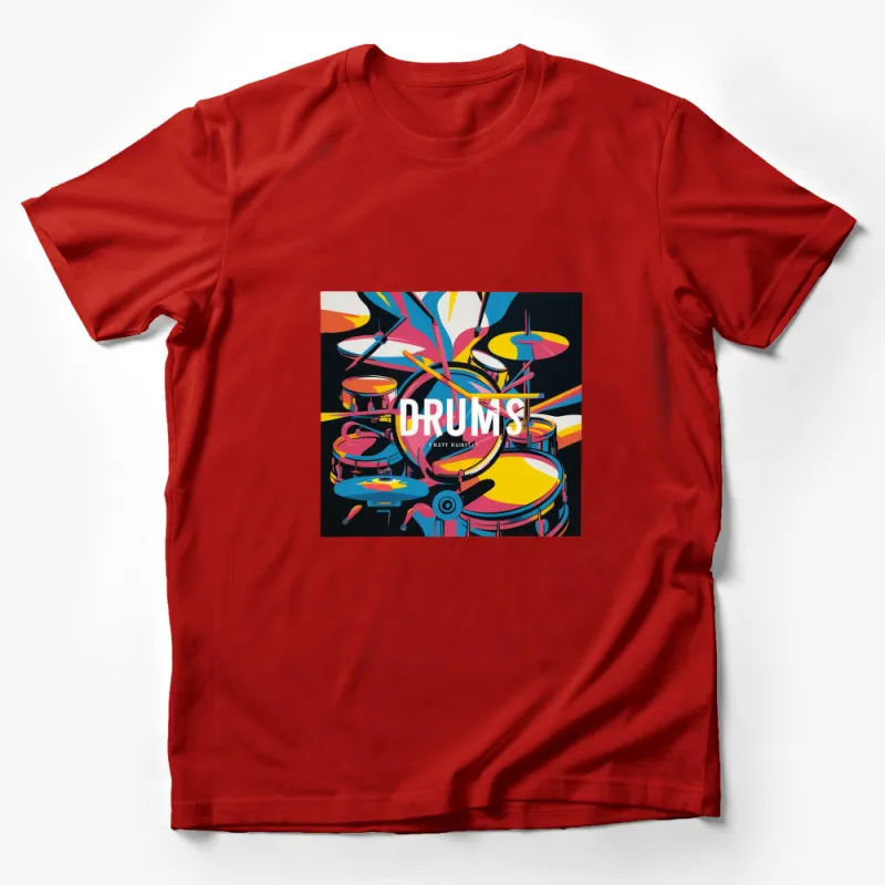 Colorful Drums Graphic T-Shirt, Musician Gift, Percussion Instrument Tee, Unisex Drummer Shirt Male T-Shirt