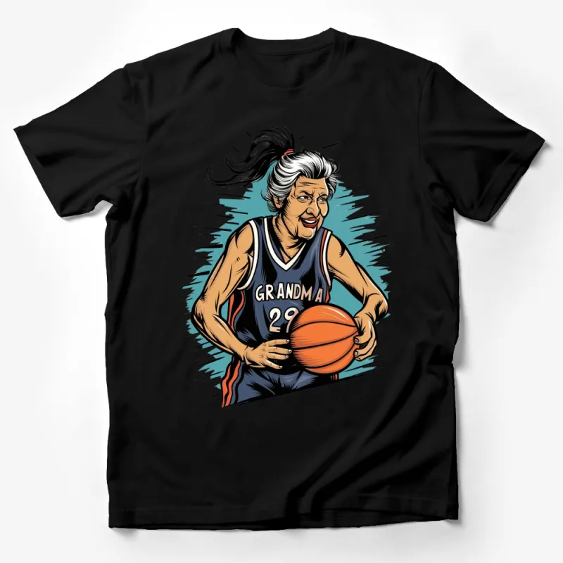 Grandma Basketball Player T-Shirt, Vintage Style Graphic, Women's Sports Tee, Fun Athletic Clothing Male T-Shirt