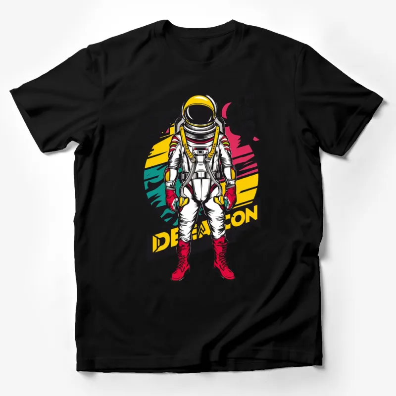 Retro Space Explorer T-Shirt, Astronaut Graphic Tee, Vintage Style Colorful Shirt, Unisex Fashion Male T-Shirt