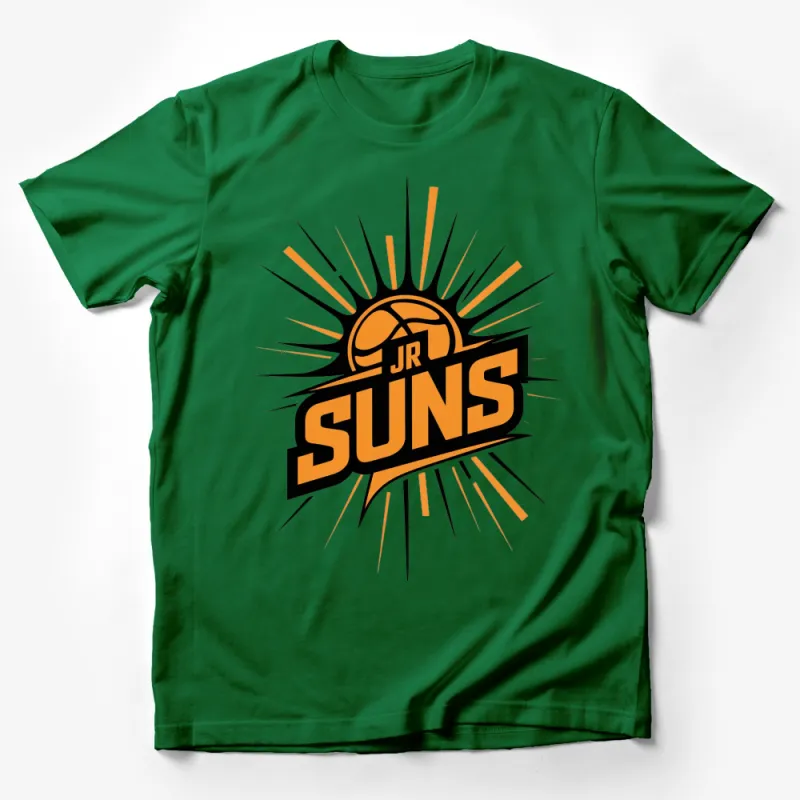 Junior Suns Basketball Team Logo T-Shirt, Vibrant Orange and Black Sports Fan Gear Male T-Shirt