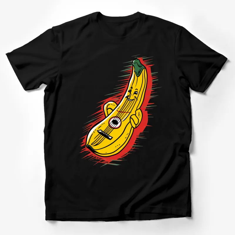 Funny Banana Playing Guitar T-Shirt, Music Lover Gift, Unique Graphic Tee, Casual Wear Male T-Shirt