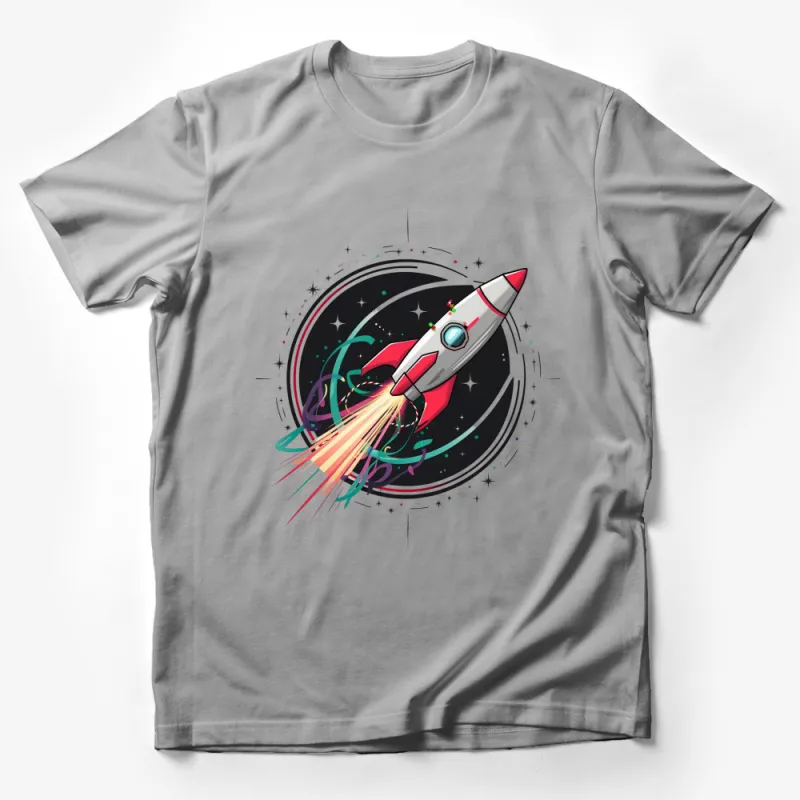 Rocket Ship T-Shirt, Space Adventure Tee, Astronaut Gift, Kids and Adults Sizes, Unisex Graphic Shirt Male T-Shirt